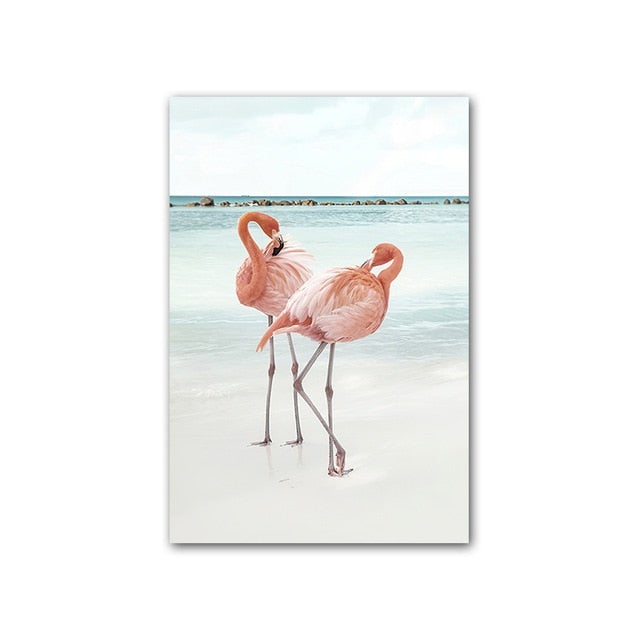 Flamingo canvas poster.
