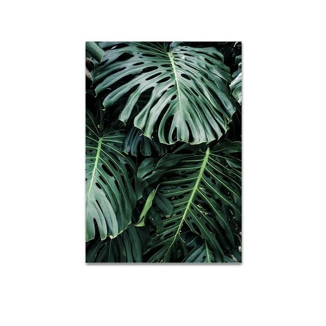 Large leaves canvas poster.