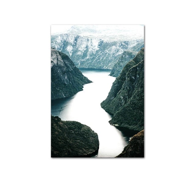 Mountain river canvas poster.