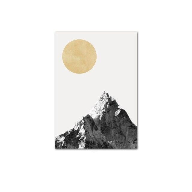 Mountain in sun canvas poster.