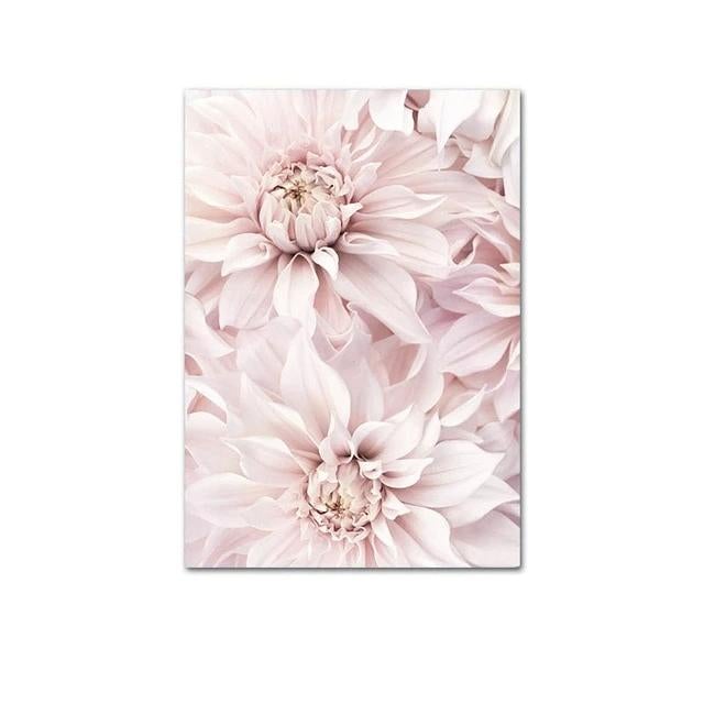 Pink flowers canvas poster.