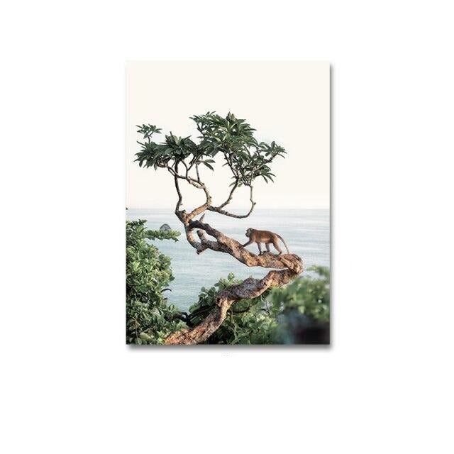 Safari tree canvas poster.