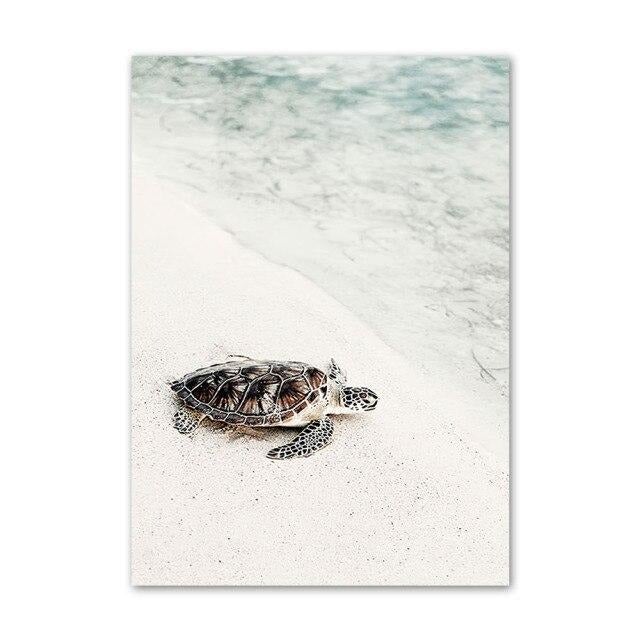 Turtle canvas poster.