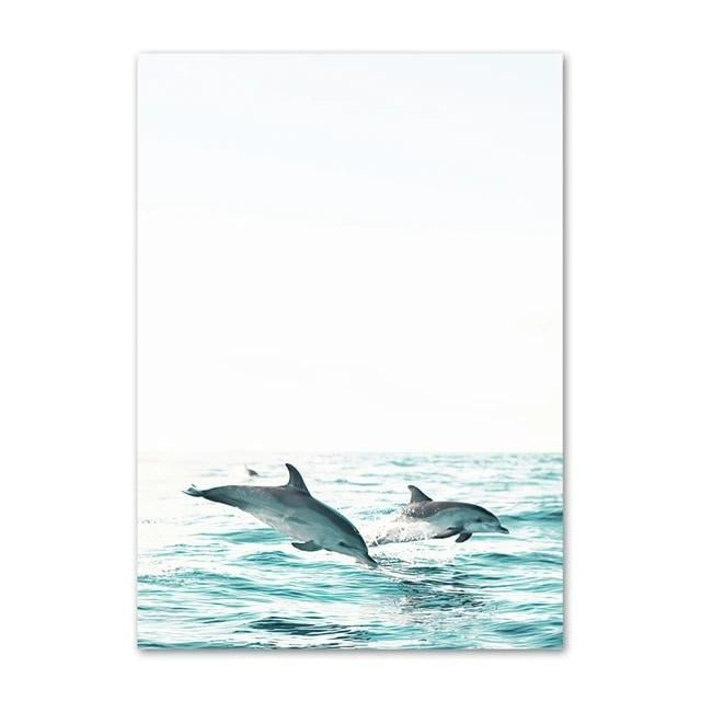 Dolphins canvas poster.