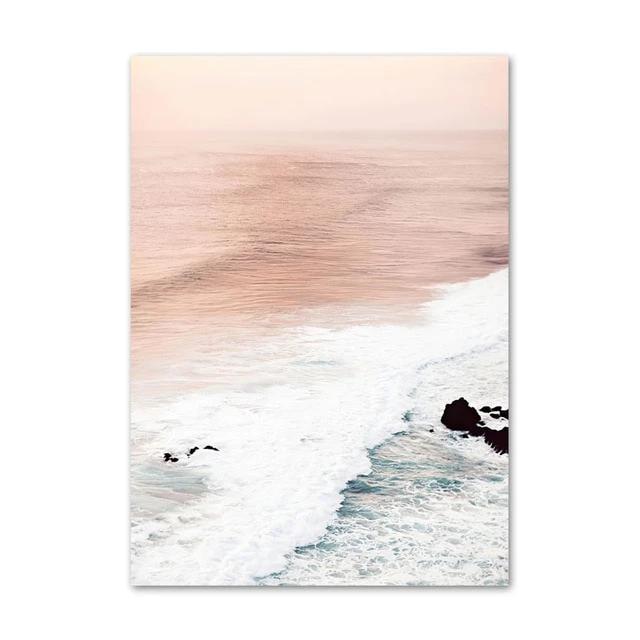 Beach waves canvas poster.