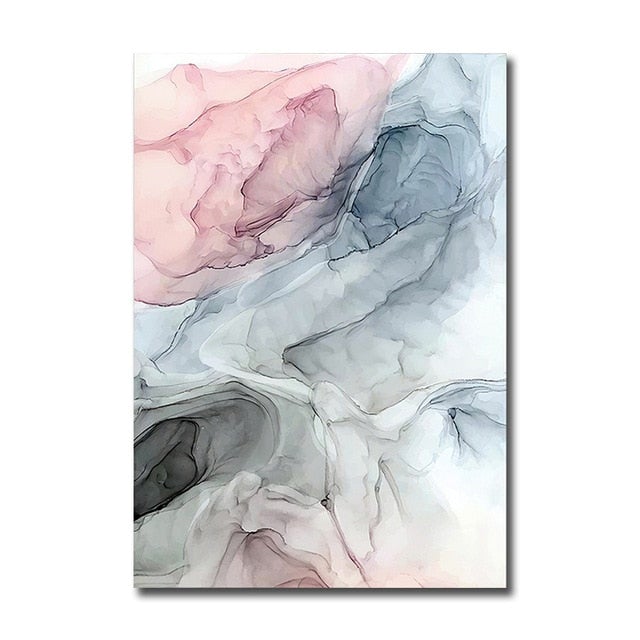 Turquoise and pink art canvas poster.