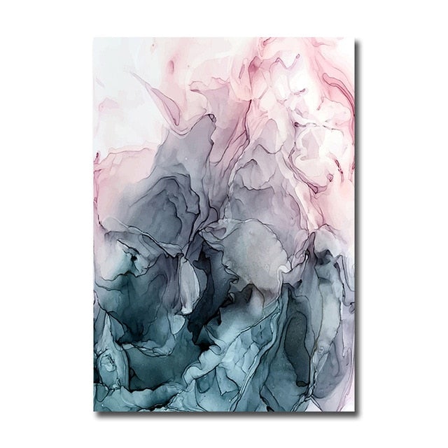 Turquoise and pink wall art poster.