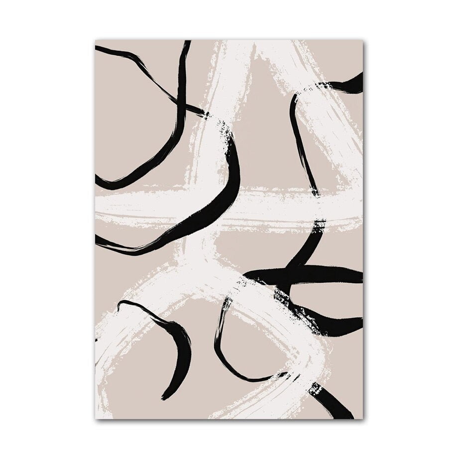 Abstract black and beige poster.