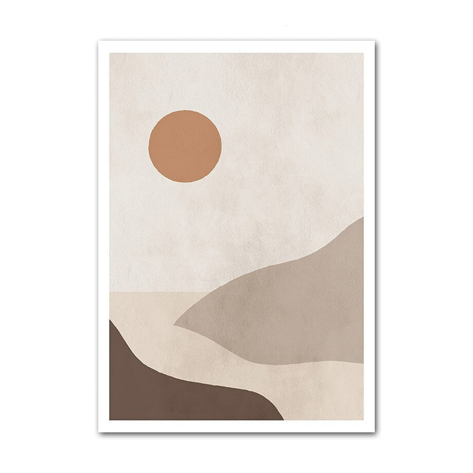 Abstract sun canvas poster.