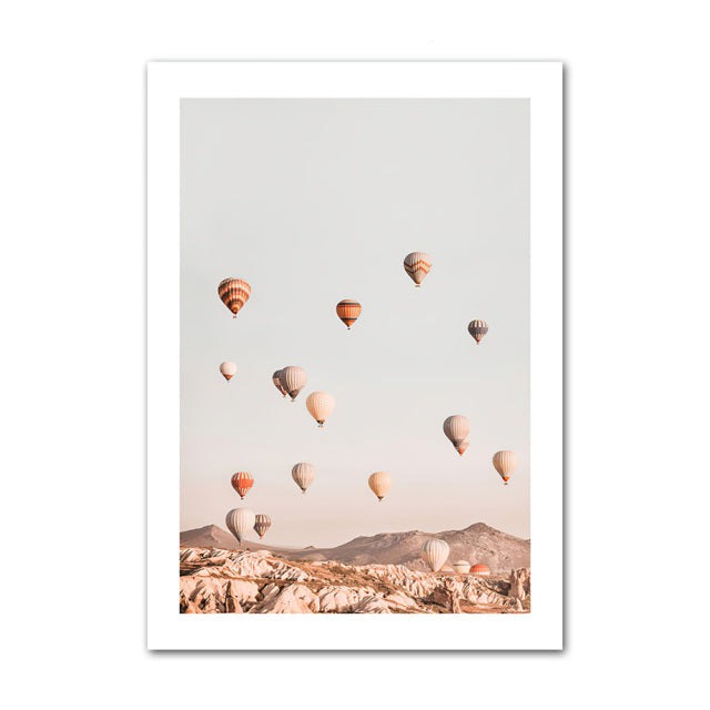 Air balloon canvas print — colourful nature wall art