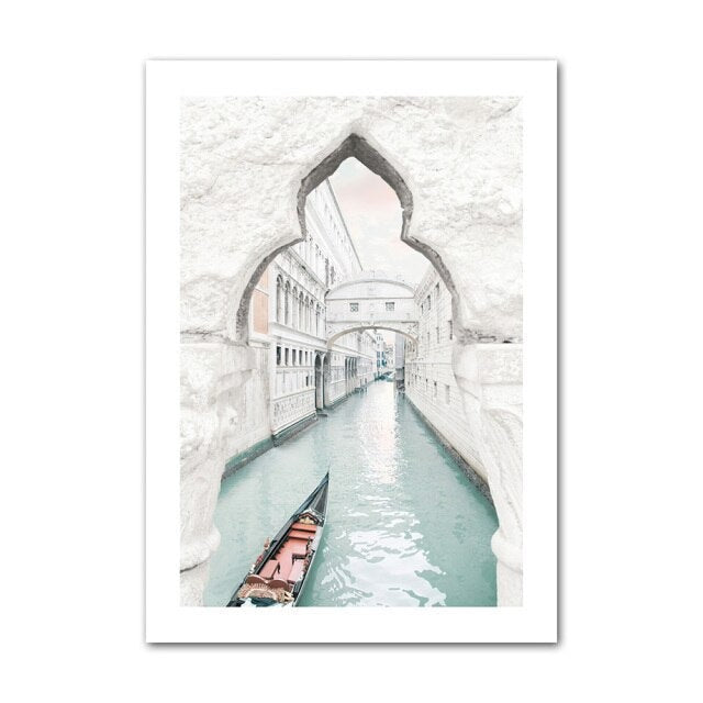 Amalfi coast arches canvas poster.