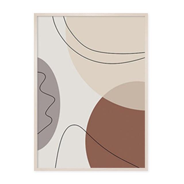 Neutral abstract canvas poster.