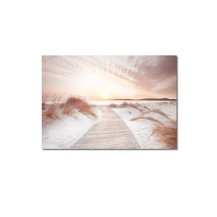 Beach sunset canvas poster.