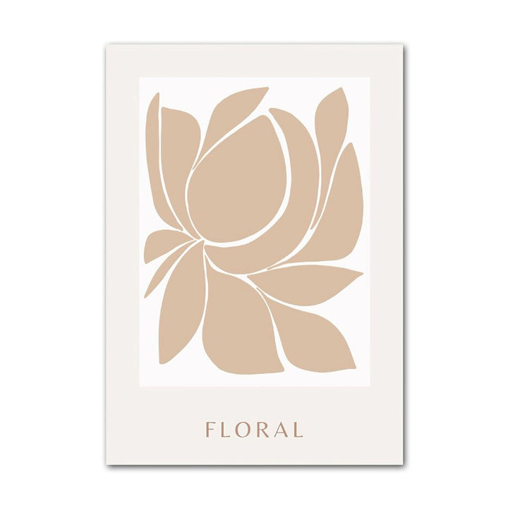 Beige blossom canvas poster.