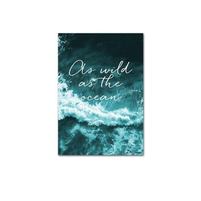 Ocean quote canvas poster.