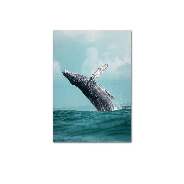 Whale canvas poster.