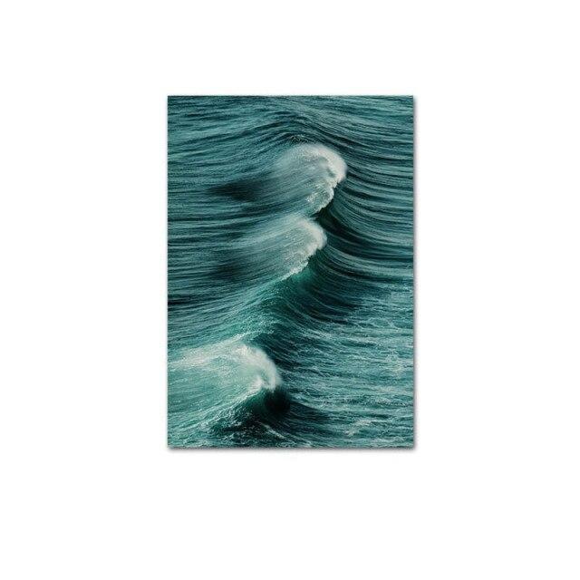 Waves print canvas poster.