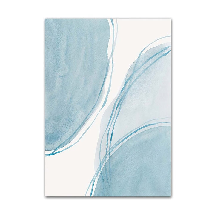 Blue abstract canvas poster.