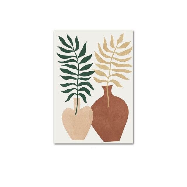 Plants in vases canvas poster.