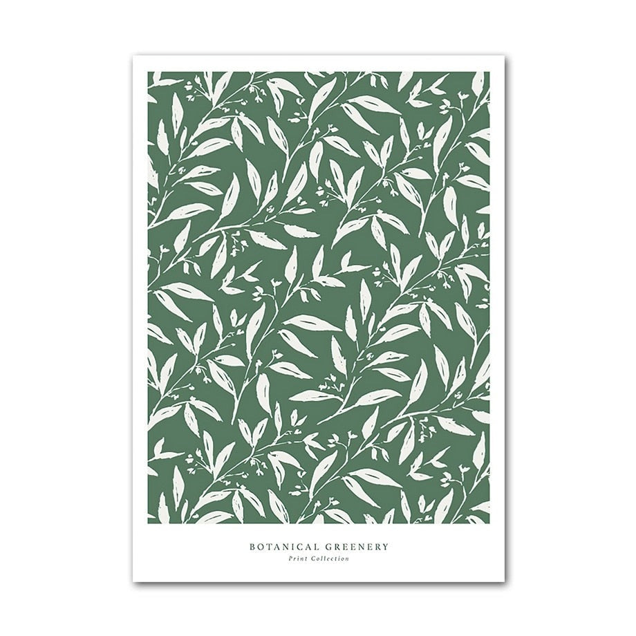 Botanical greenery canvas poster.