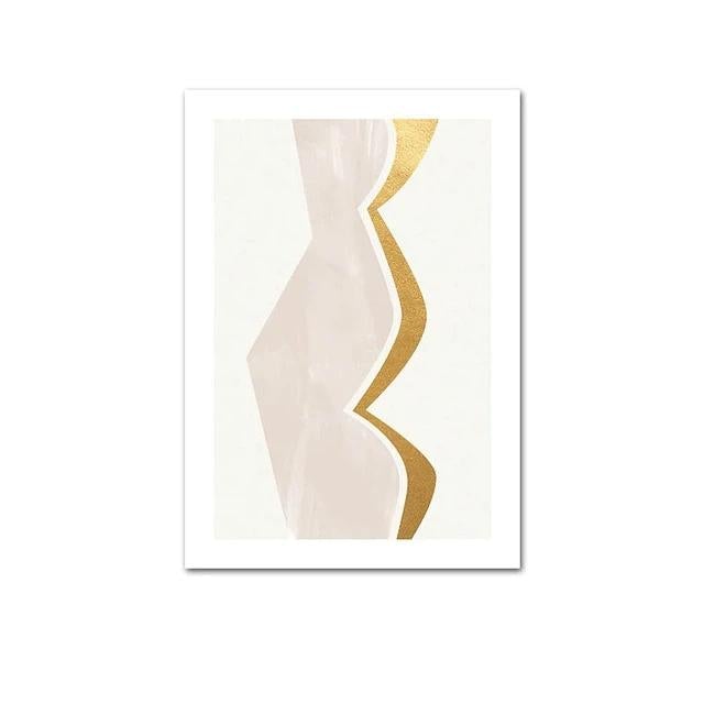 Gold abstract shape poster.