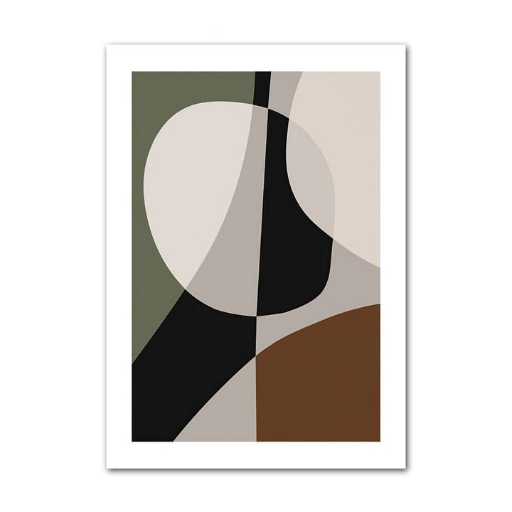 Brown and Green Abstract Poster.
