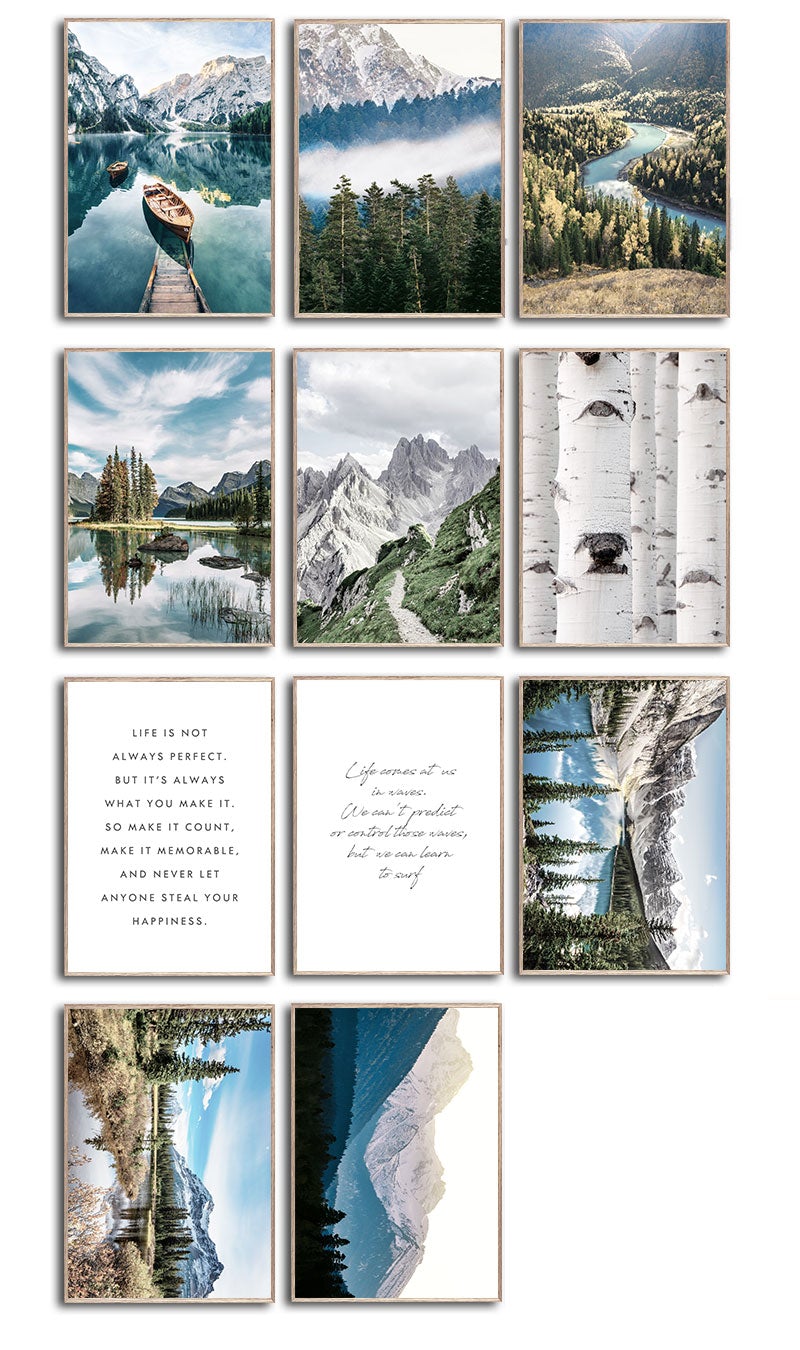 forest photography canvas poster set.