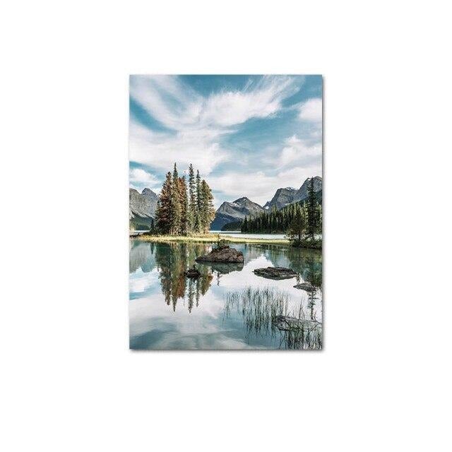 Reflective lake canvas poster