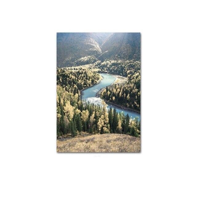 Forest stream canvas poster.
