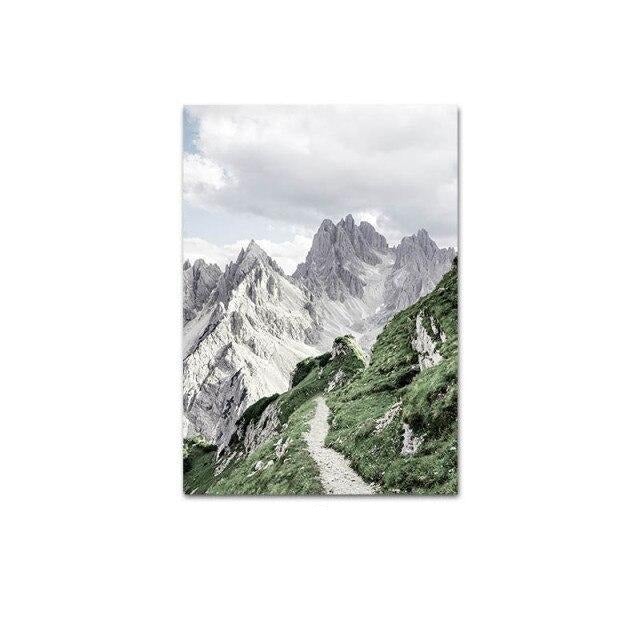 Mountain path canvas poster.