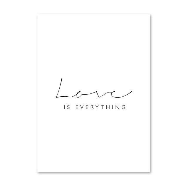 Love is everything canvas poster.