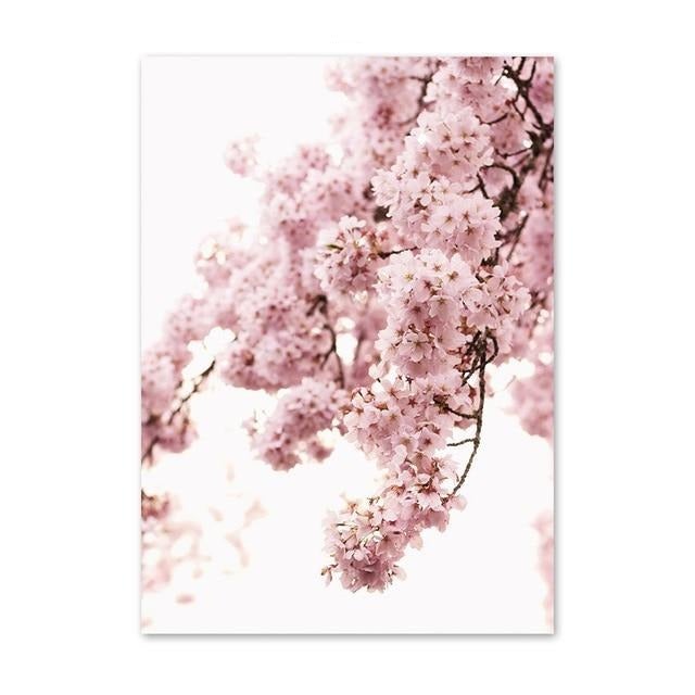 Pink blossom canvas poster.