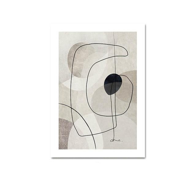 Grey abstract minimalist poster.