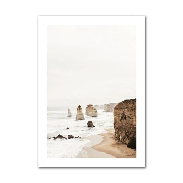 Cold beach canvas poster.