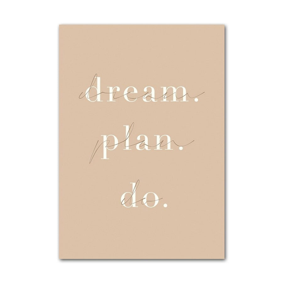 Dream plan do quote canvas poster.