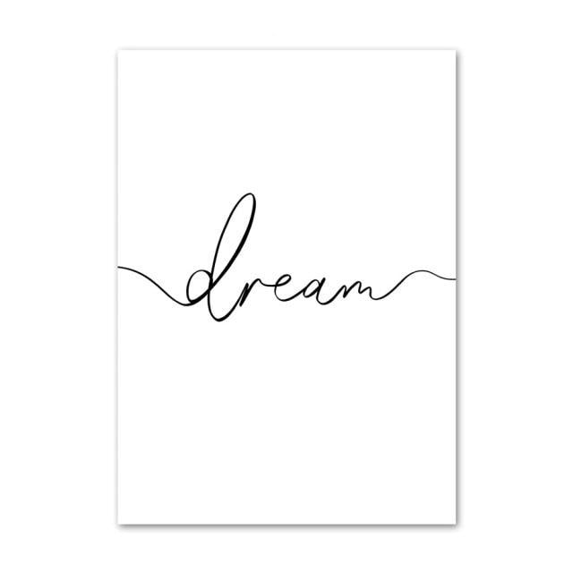 Dream quote canvas poster.