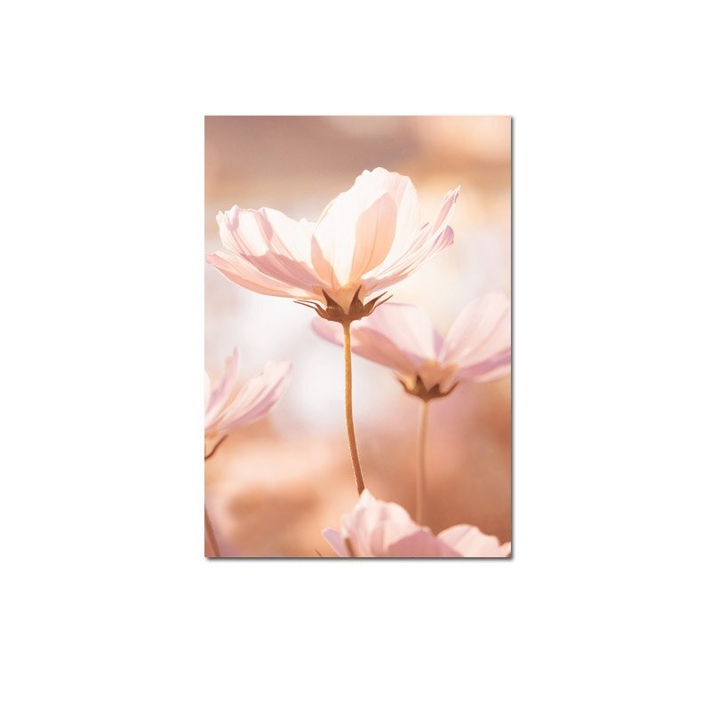 Blossoming flower canvas poster.