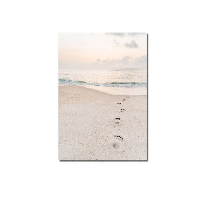 Footprints on sand poster.