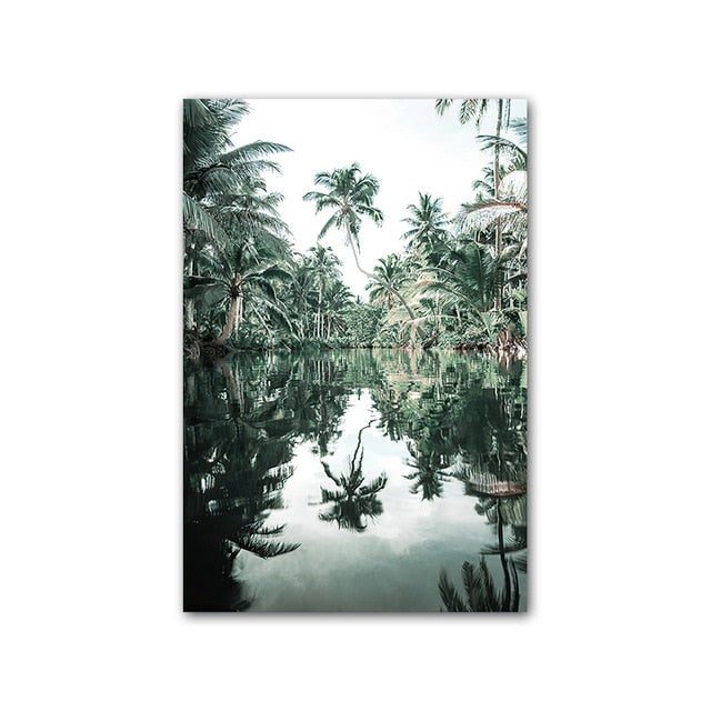Forest lake canvas prints.