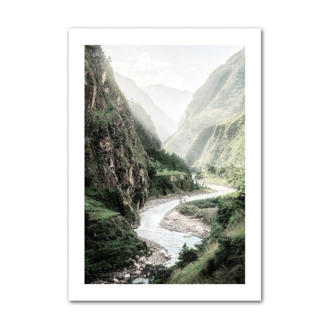 Forest stream canvas poster.