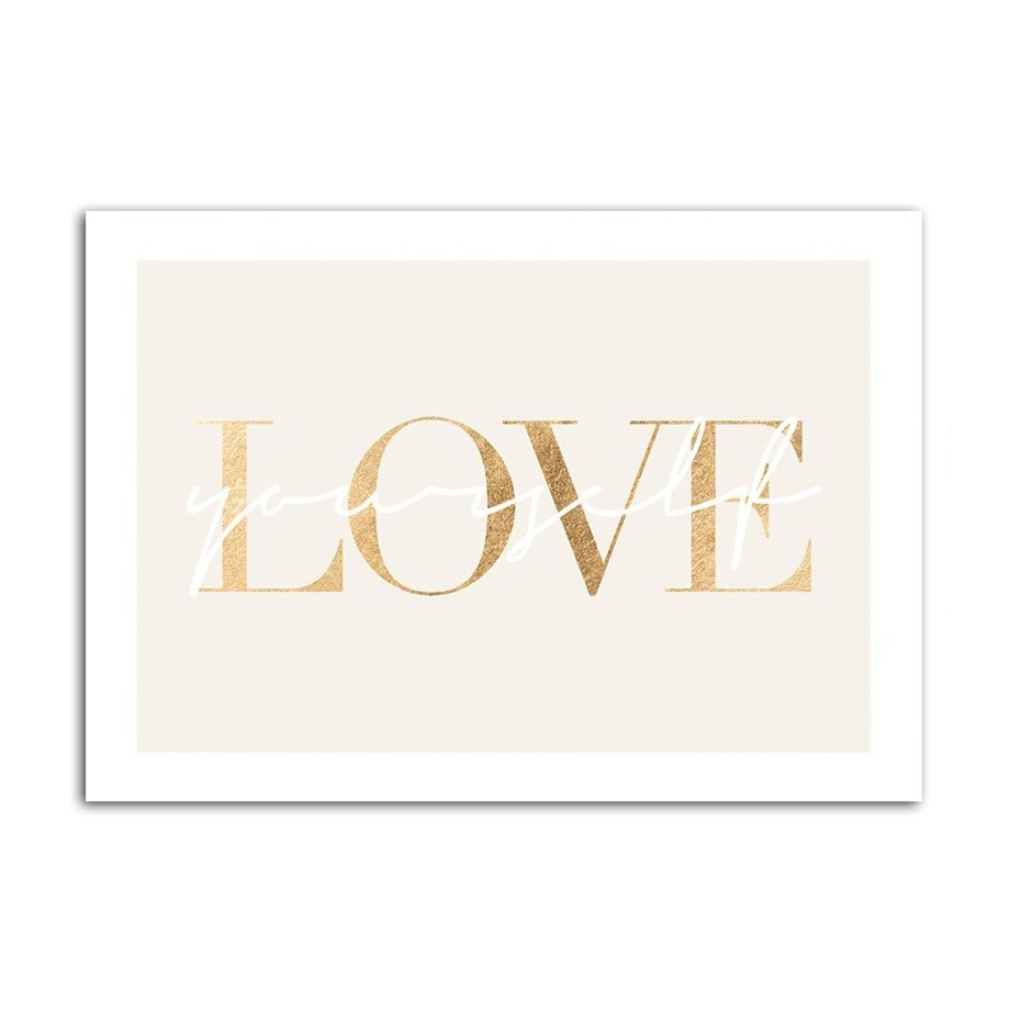 Gold love canvas poster.