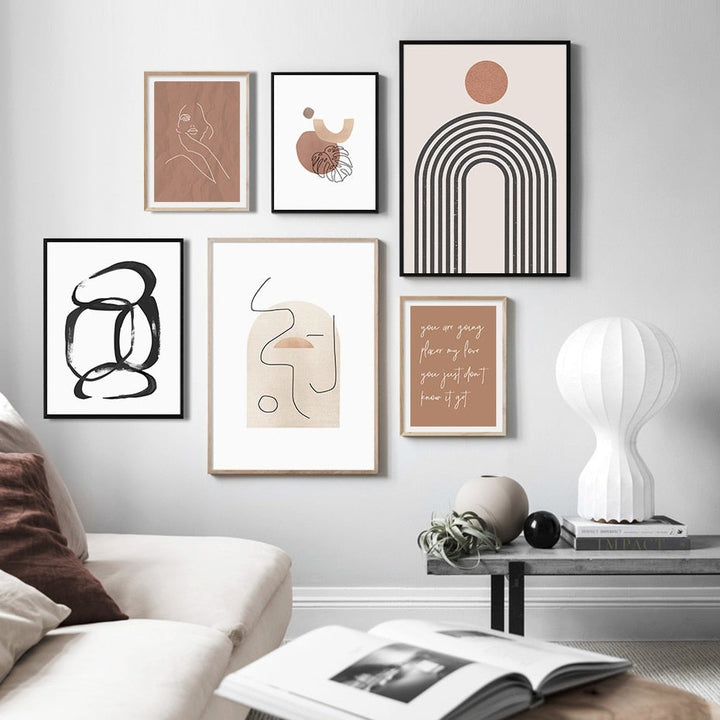 L'automne Canvas Prints on grey living room wall.
