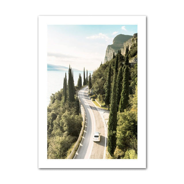 Mountain road canvas poster.