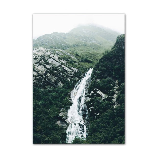 Mountain stream canvas poster.