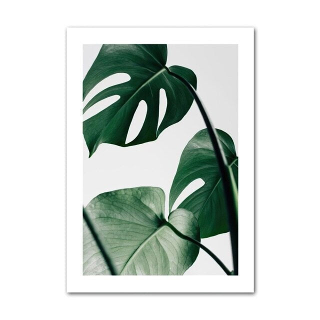 Palm leaf canvas poster.