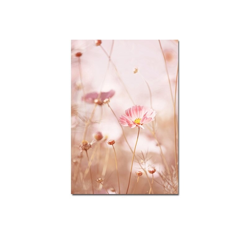 pink flower canvas poster.
