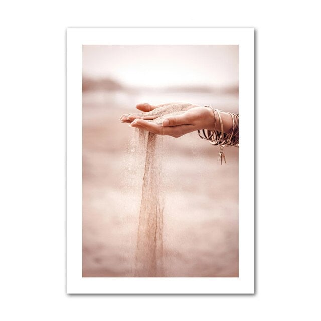 Sand in hand canvas poster.