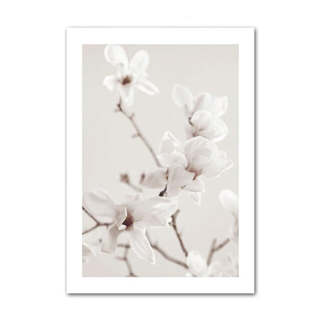 White flower poster.