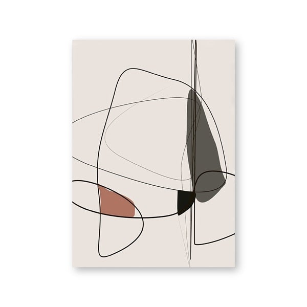 Minimalist line art canvas print I — beige and white wall art