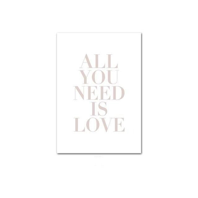 All you need is love canvas print.